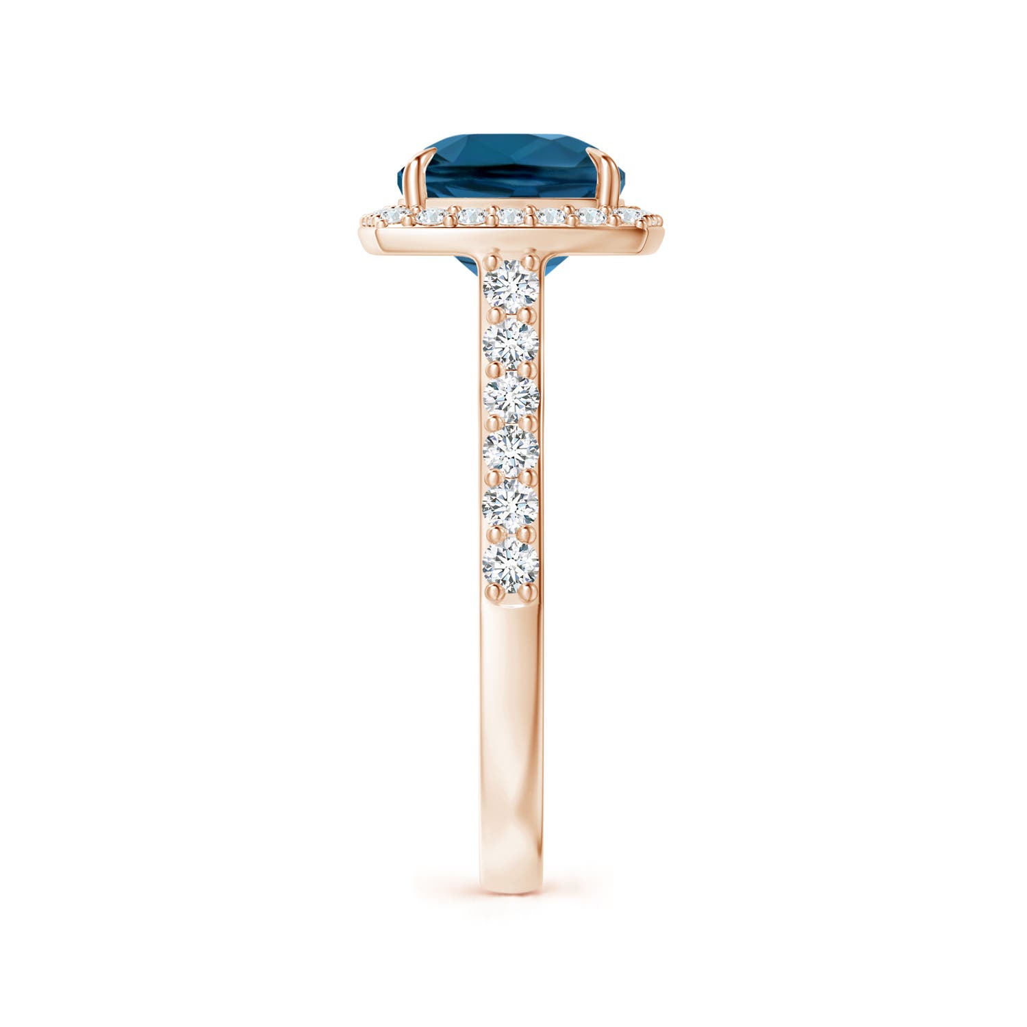 AAA - London Blue Topaz / 3.71 CT / 14 KT Rose Gold