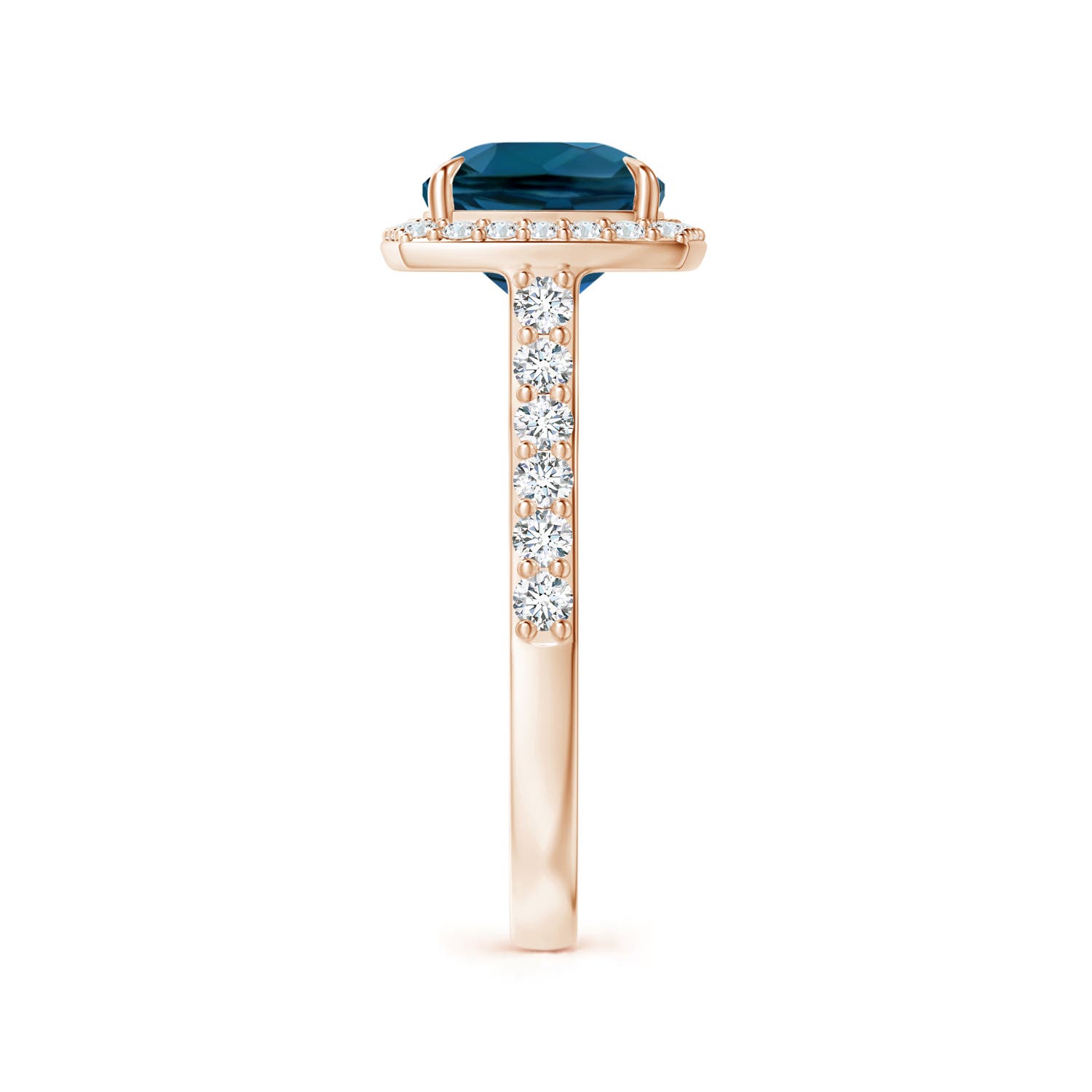 AAAA - London Blue Topaz / 3.71 CT / 14 KT Rose Gold