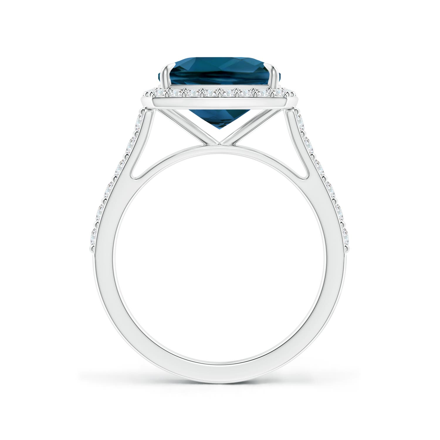 AAAA - London Blue Topaz / 3.71 CT / 14 KT White Gold