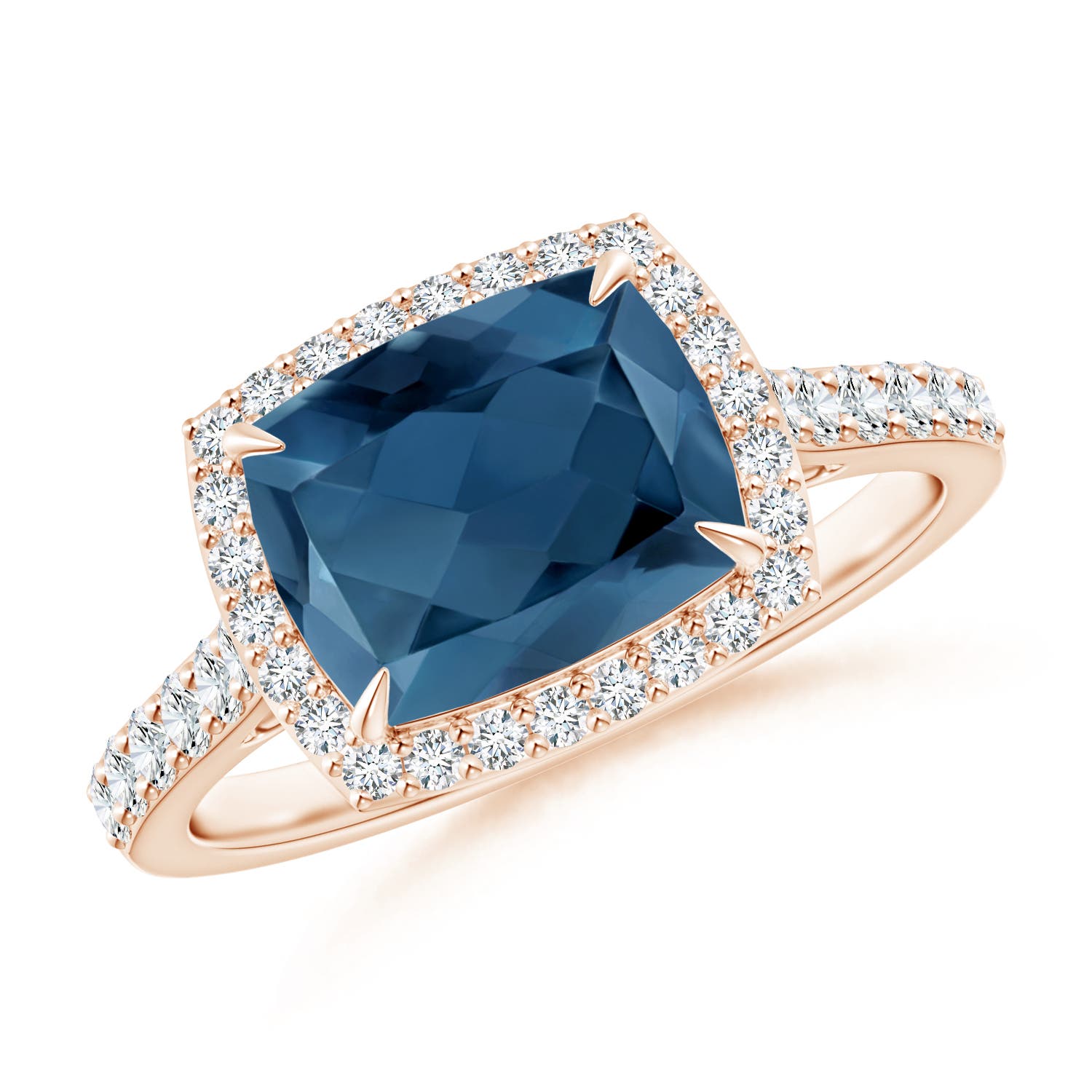 A - London Blue Topaz / 2.61 CT / 14 KT Rose Gold