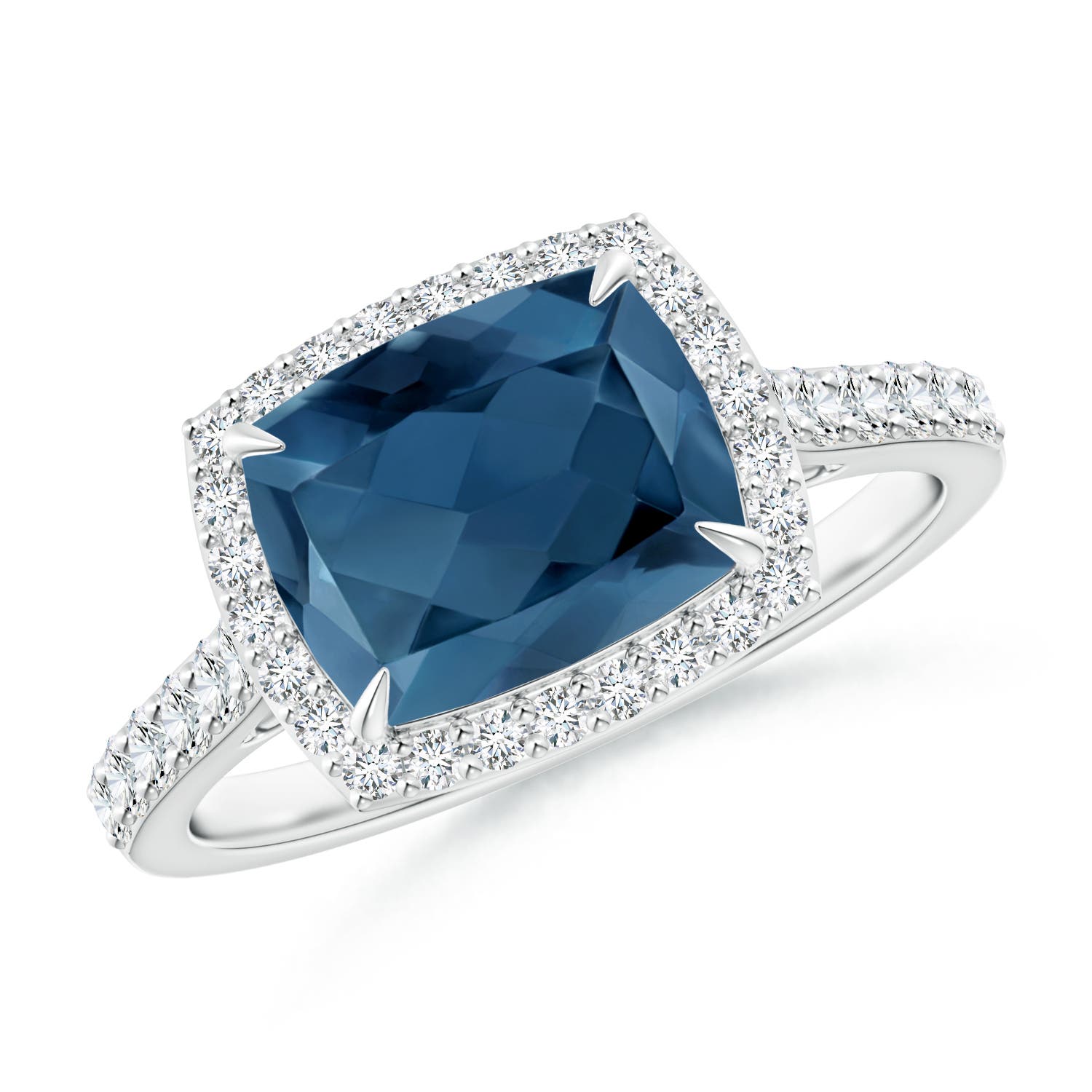 A - London Blue Topaz / 2.61 CT / 14 KT White Gold