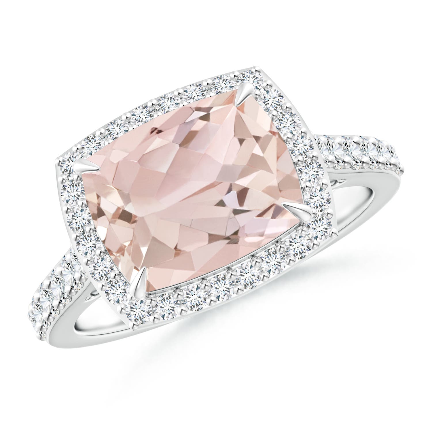 A - Morganite / 3.21 CT / 14 KT White Gold