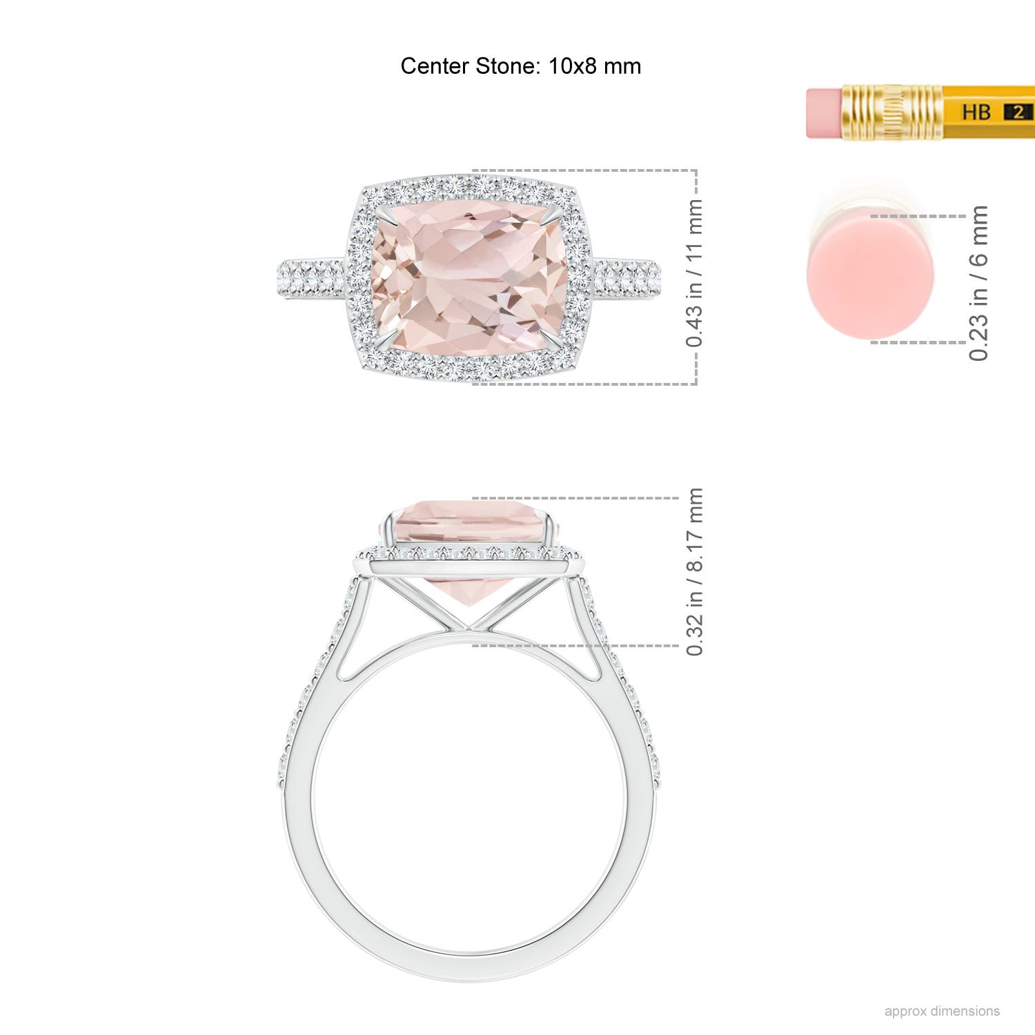 A - Morganite / 3.21 CT / 14 KT White Gold