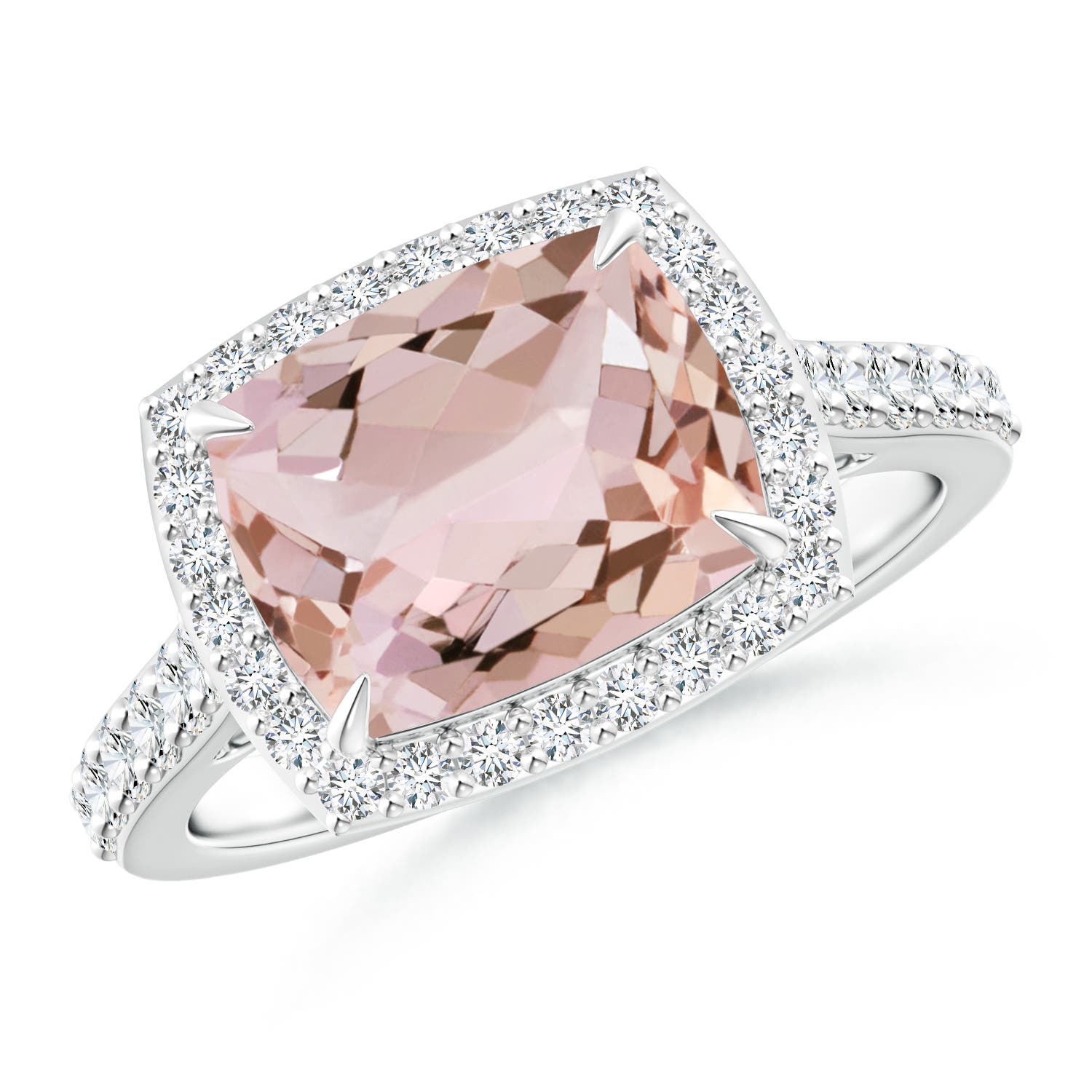 AA - Morganite / 3.21 CT / 14 KT White Gold