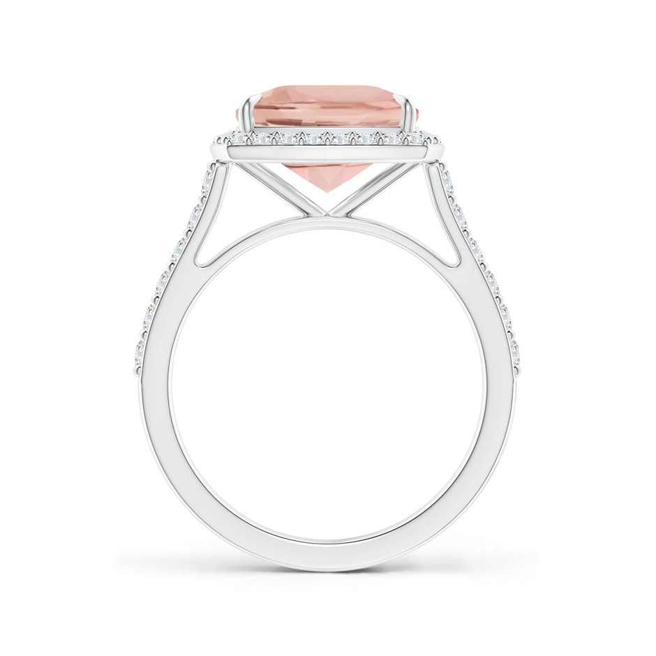 10x8mm AAA East-West Cushion Morganite Cocktail Halo Ring in White Gold side 199