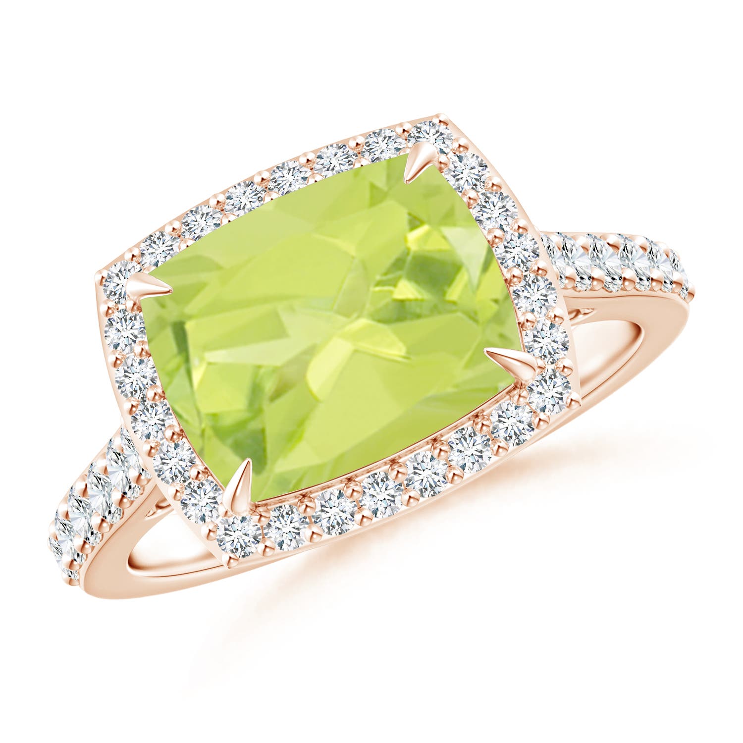 A - Peridot / 3.41 CT / 14 KT Rose Gold