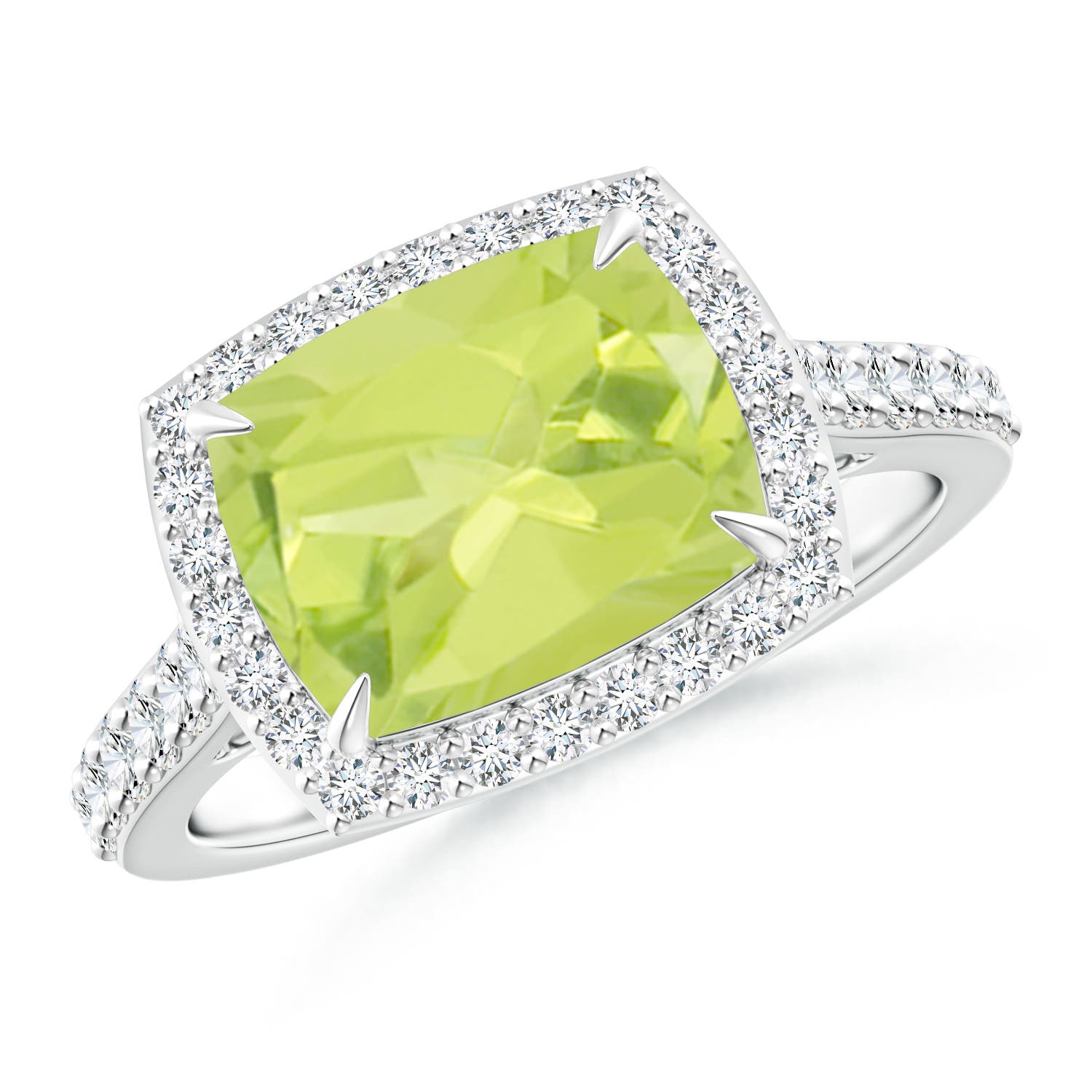 A - Peridot / 3.41 CT / 14 KT White Gold