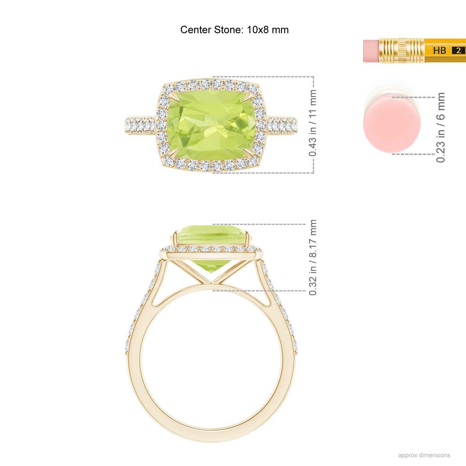 A - Peridot / 3.41 CT / 14 KT Yellow Gold