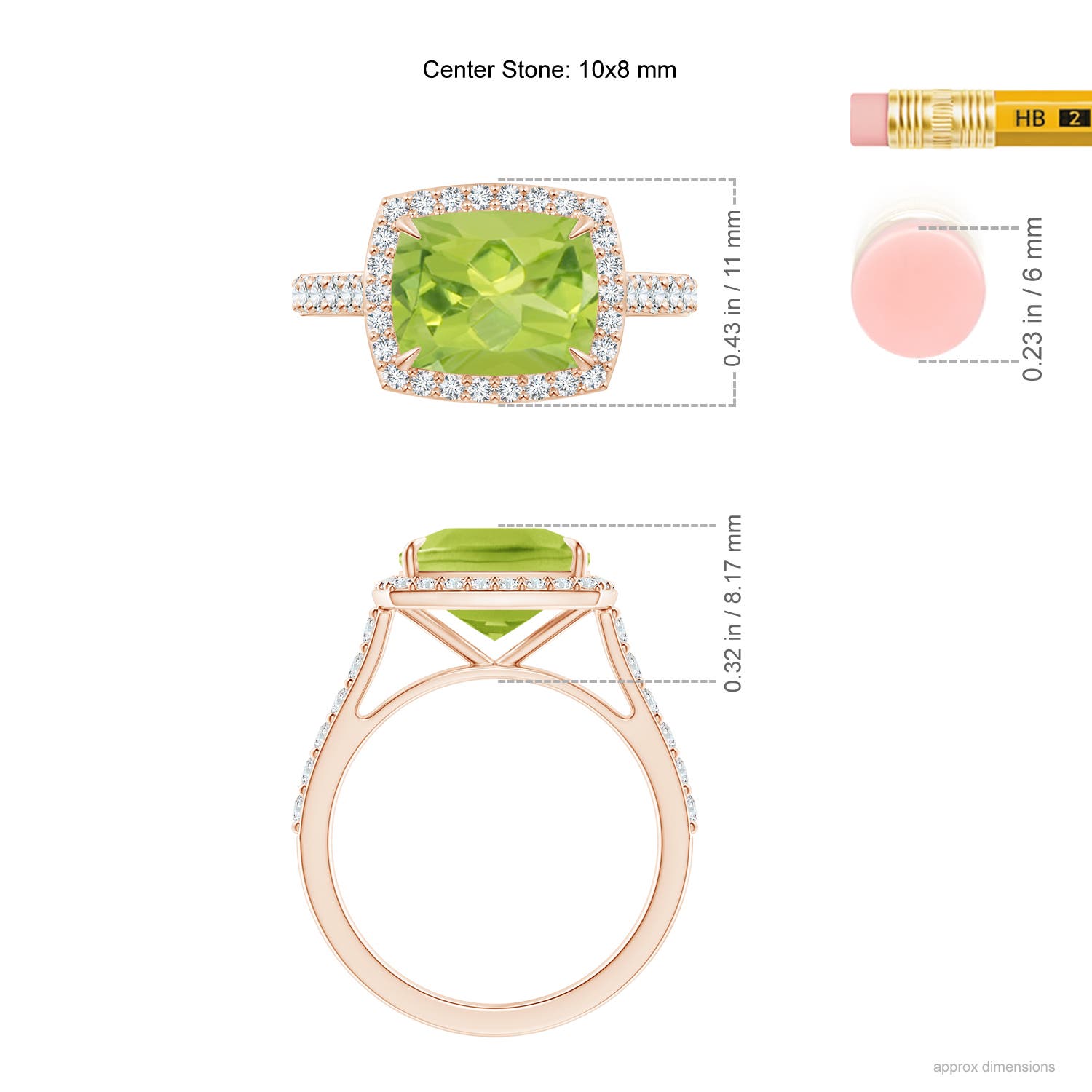 AA - Peridot / 3.41 CT / 14 KT Rose Gold