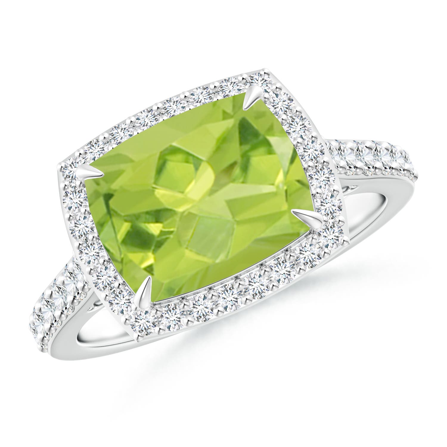 AA - Peridot / 3.41 CT / 14 KT White Gold