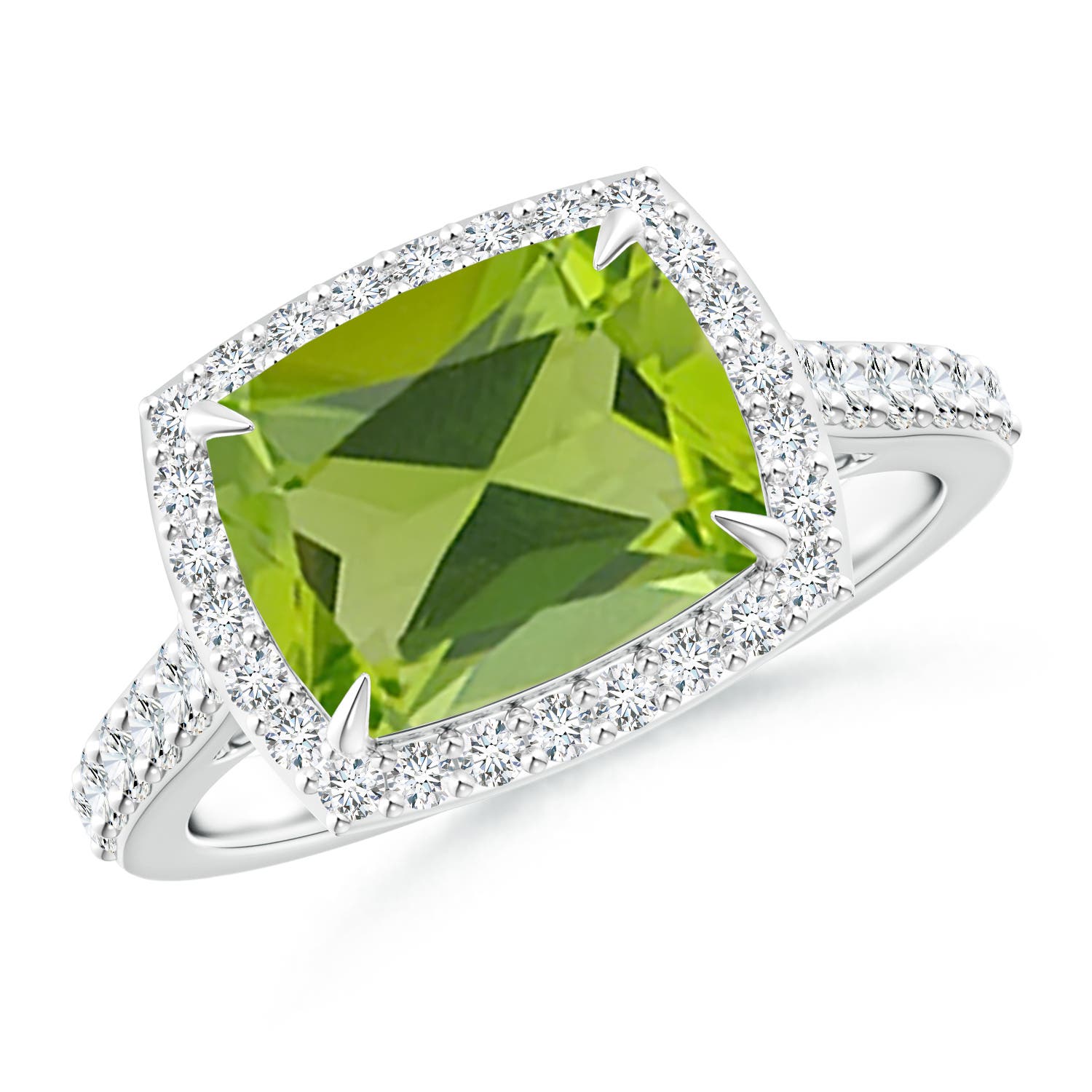 AAA - Peridot / 3.41 CT / 14 KT White Gold