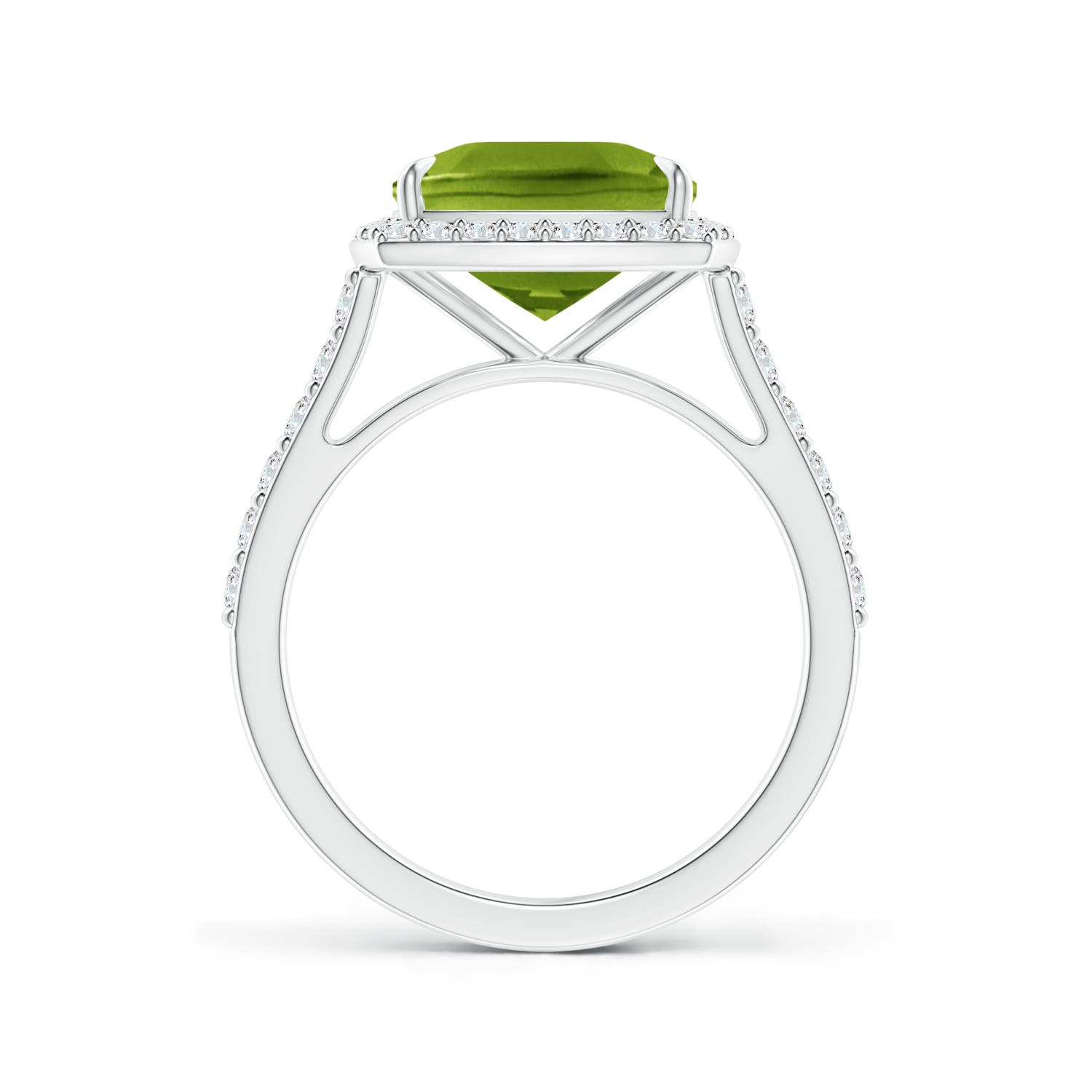 AAAA - Peridot / 3.41 CT / 14 KT White Gold