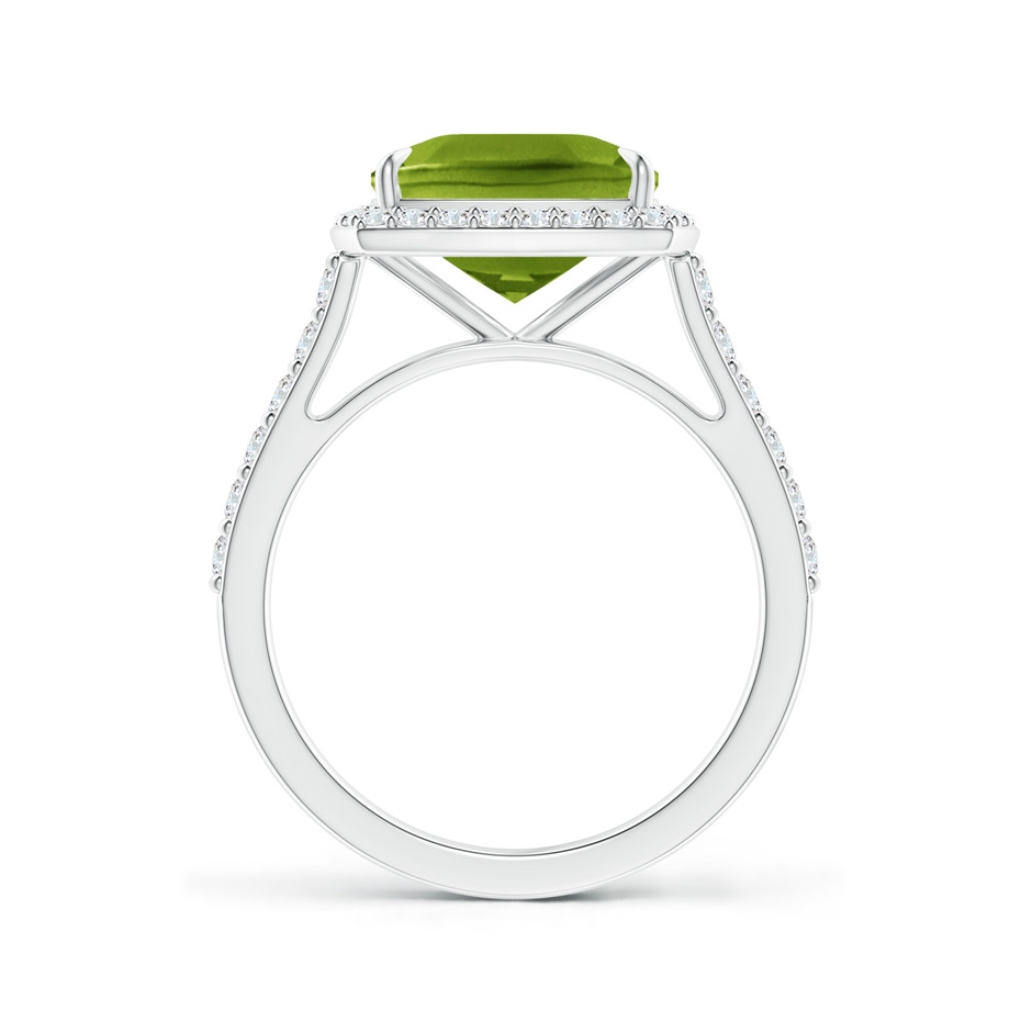 10x8mm AAAA East-West Cushion Peridot Cocktail Halo Ring in White Gold side 199