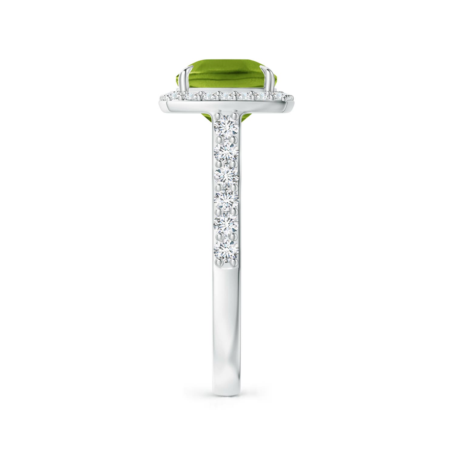 AAAA - Peridot / 3.41 CT / 14 KT White Gold