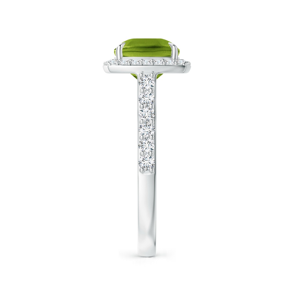 10x8mm AAAA East-West Cushion Peridot Cocktail Halo Ring in White Gold side 2