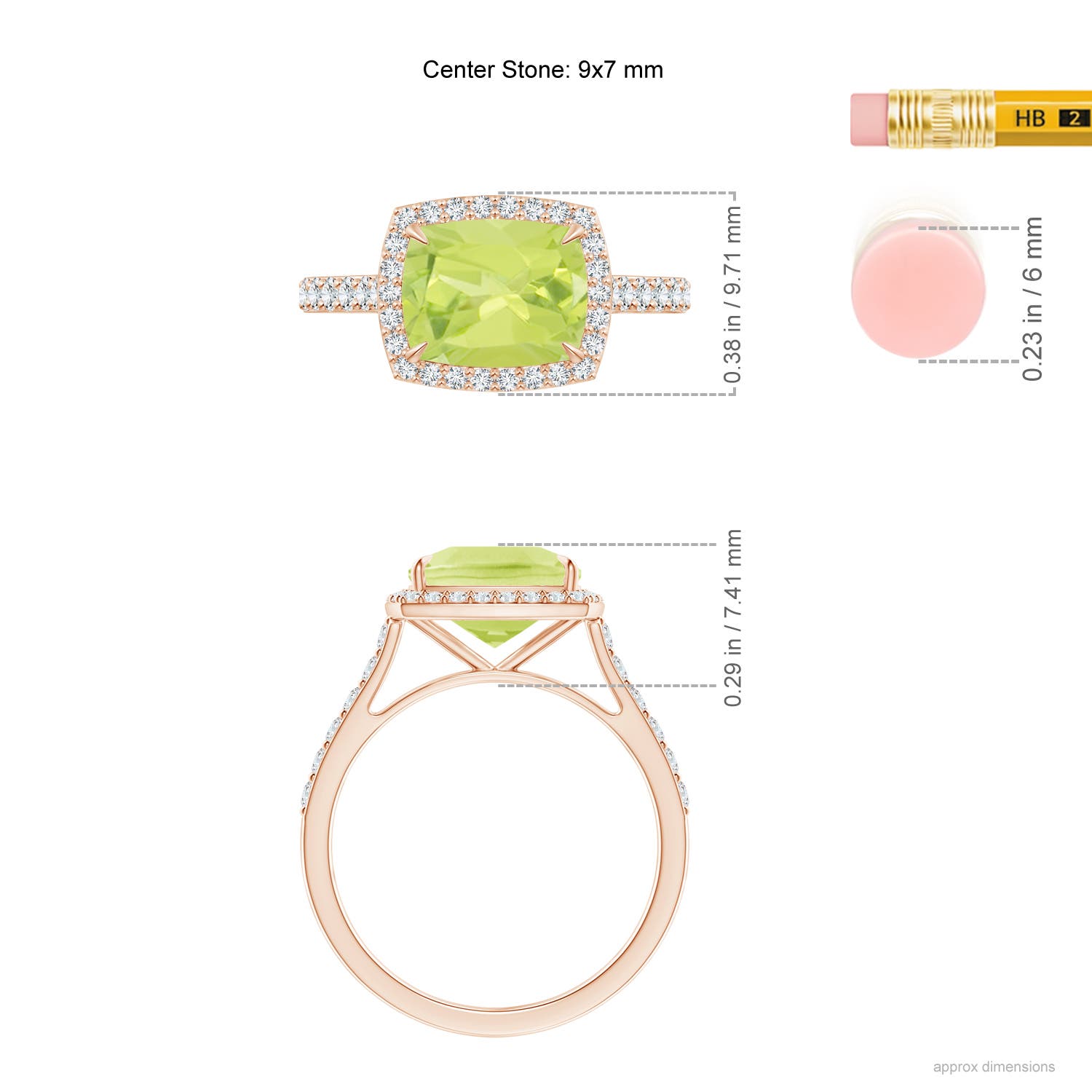 A - Peridot / 2.51 CT / 14 KT Rose Gold