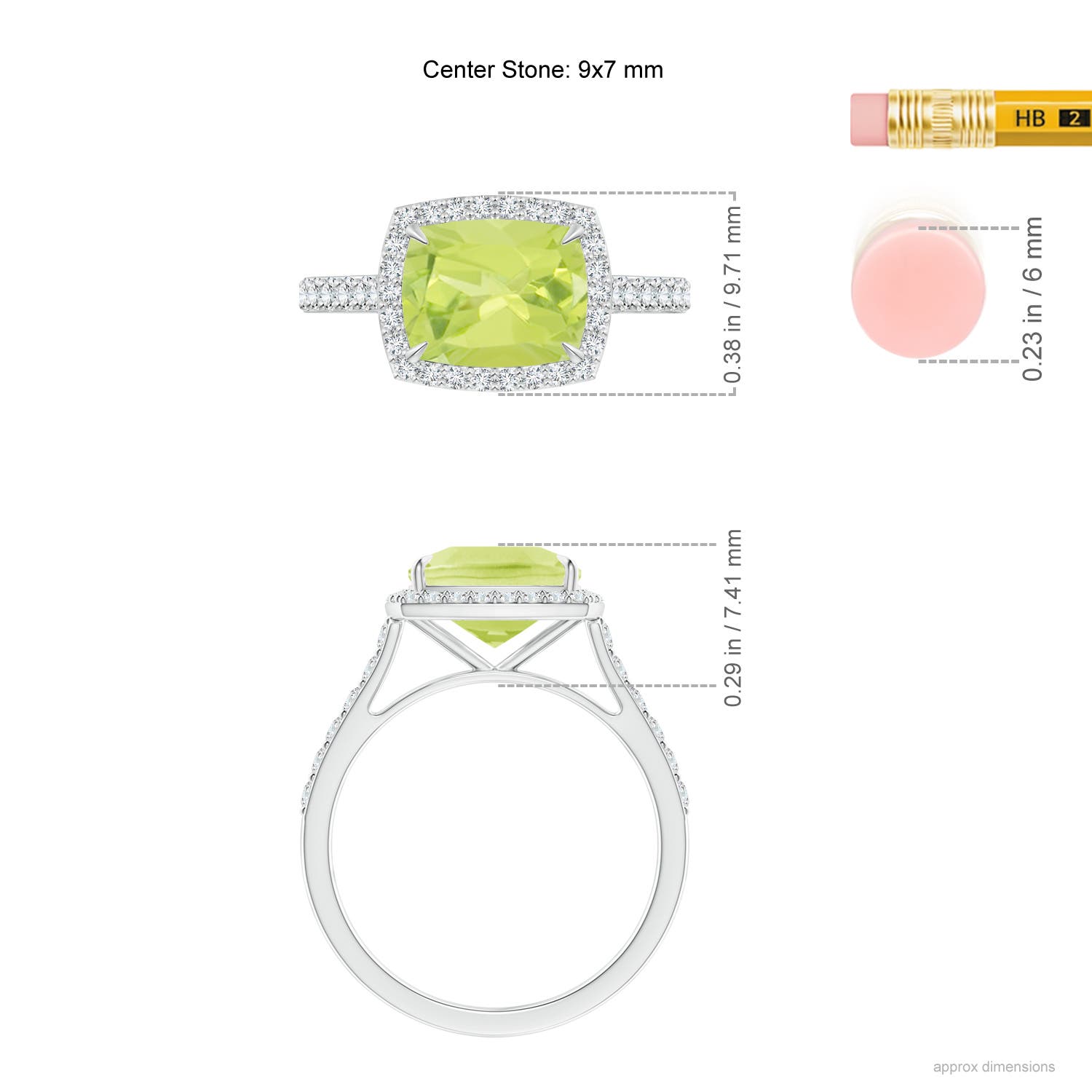 A - Peridot / 2.51 CT / 14 KT White Gold