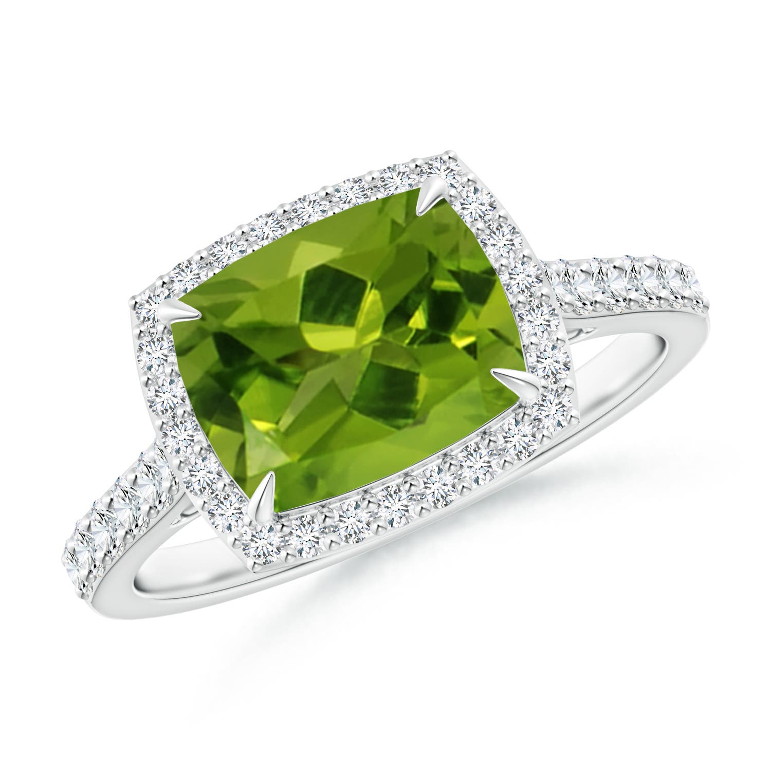 AAAA - Peridot / 2.51 CT / 14 KT White Gold