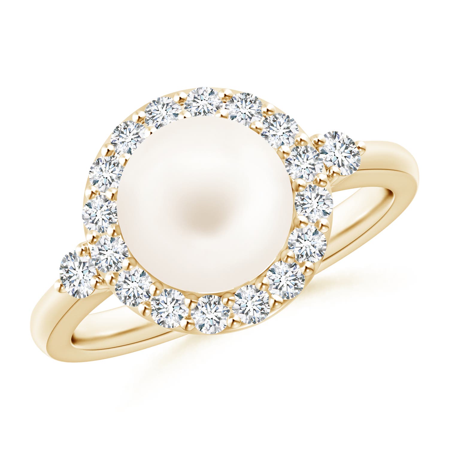 Pearl halo 2024 engagement rings