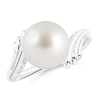 10mm AAA South Sea Pearl Ring with Wing Motifs in White Gold