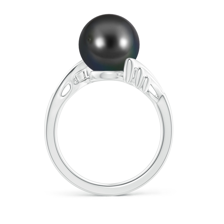 10mm AA Tahitian Pearl Ring with Wing Motifs in White Gold side 1