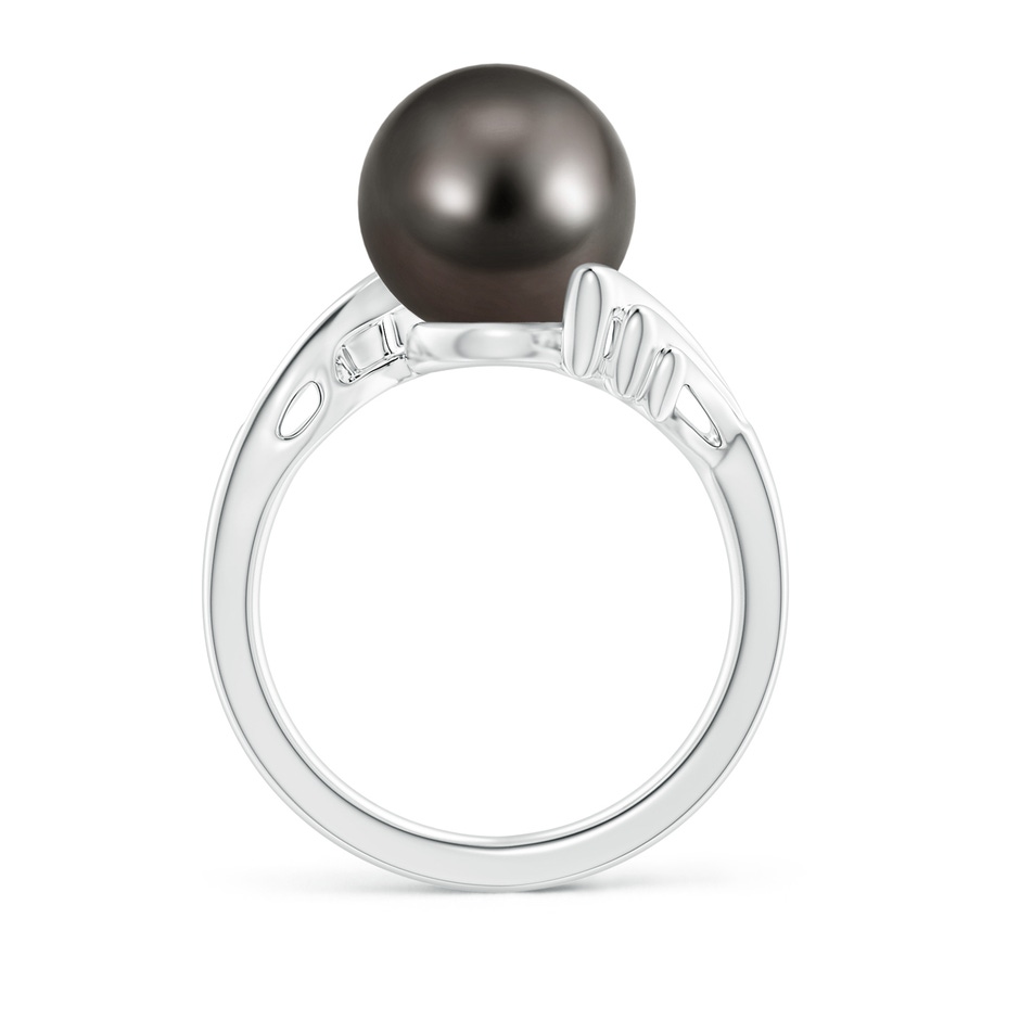 10mm AAA Tahitian Pearl Ring with Wing Motifs in White Gold side 1