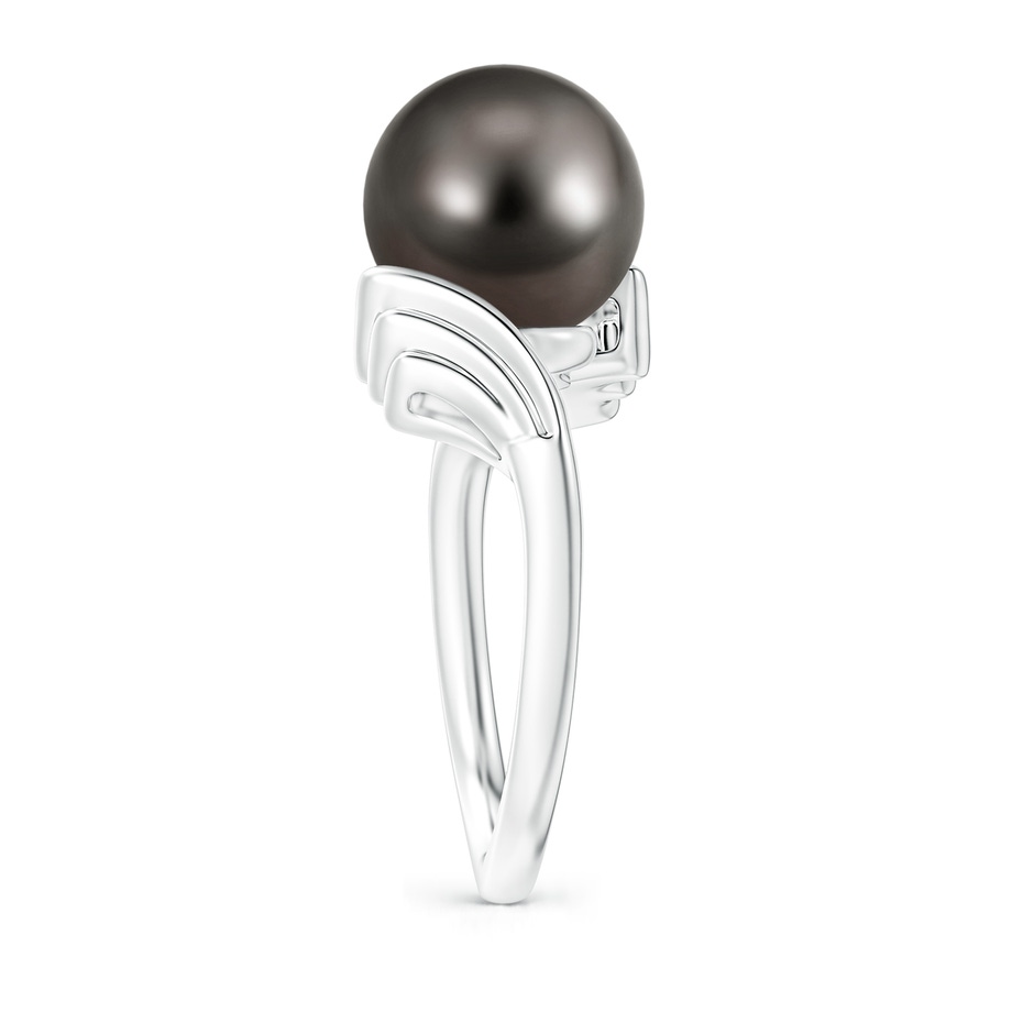 10mm AAA Tahitian Pearl Ring with Wing Motifs in White Gold side 2