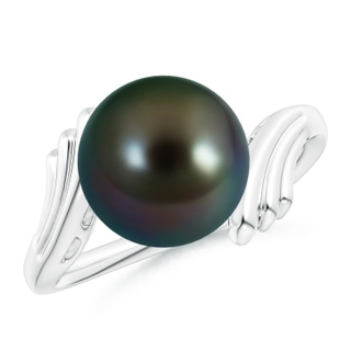 10mm AAAA Tahitian Pearl Ring with Wing Motifs in White Gold