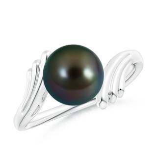 8mm AAAA Tahitian Pearl Ring with Wing Motifs in P950 Platinum