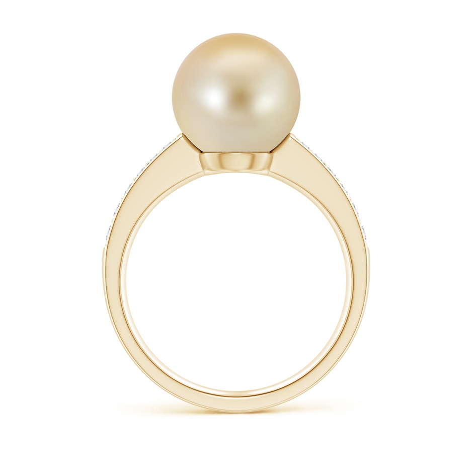 10mm AAA Golden South Sea Pearl Reverse Tapered Shank Ring in Yellow Gold side 199
