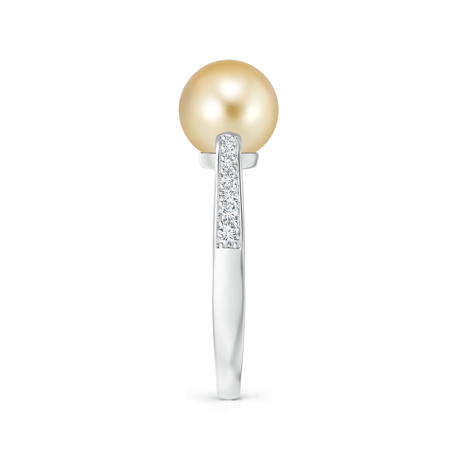 8mm AAAA Golden South Sea Pearl Reverse Tapered Shank Ring in P950 Platinum side 299