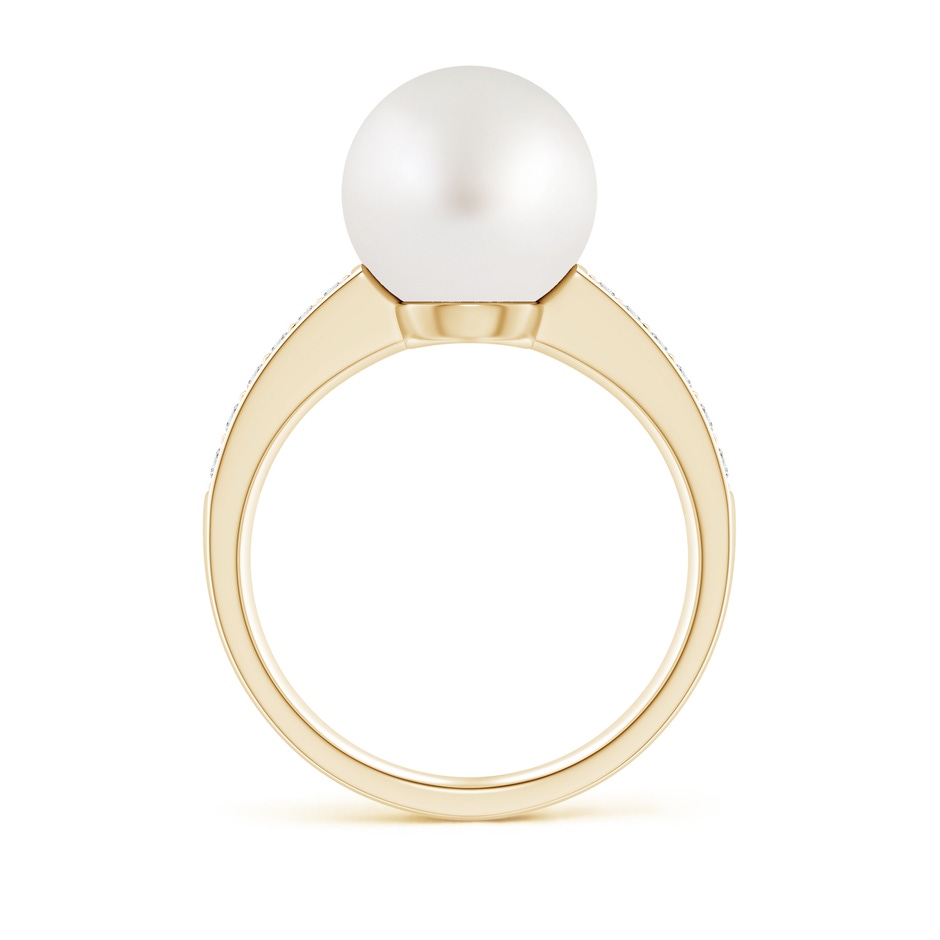 10mm AA South Sea Pearl Reverse Tapered Shank Ring in Yellow Gold side 199