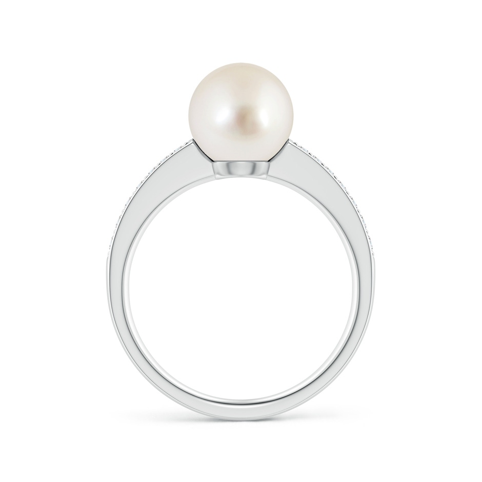 8mm AAAA South Sea Pearl Reverse Tapered Shank Ring in White Gold side 199