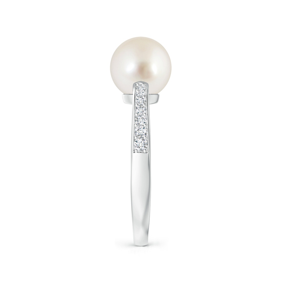 8mm AAAA South Sea Pearl Reverse Tapered Shank Ring in White Gold side 299