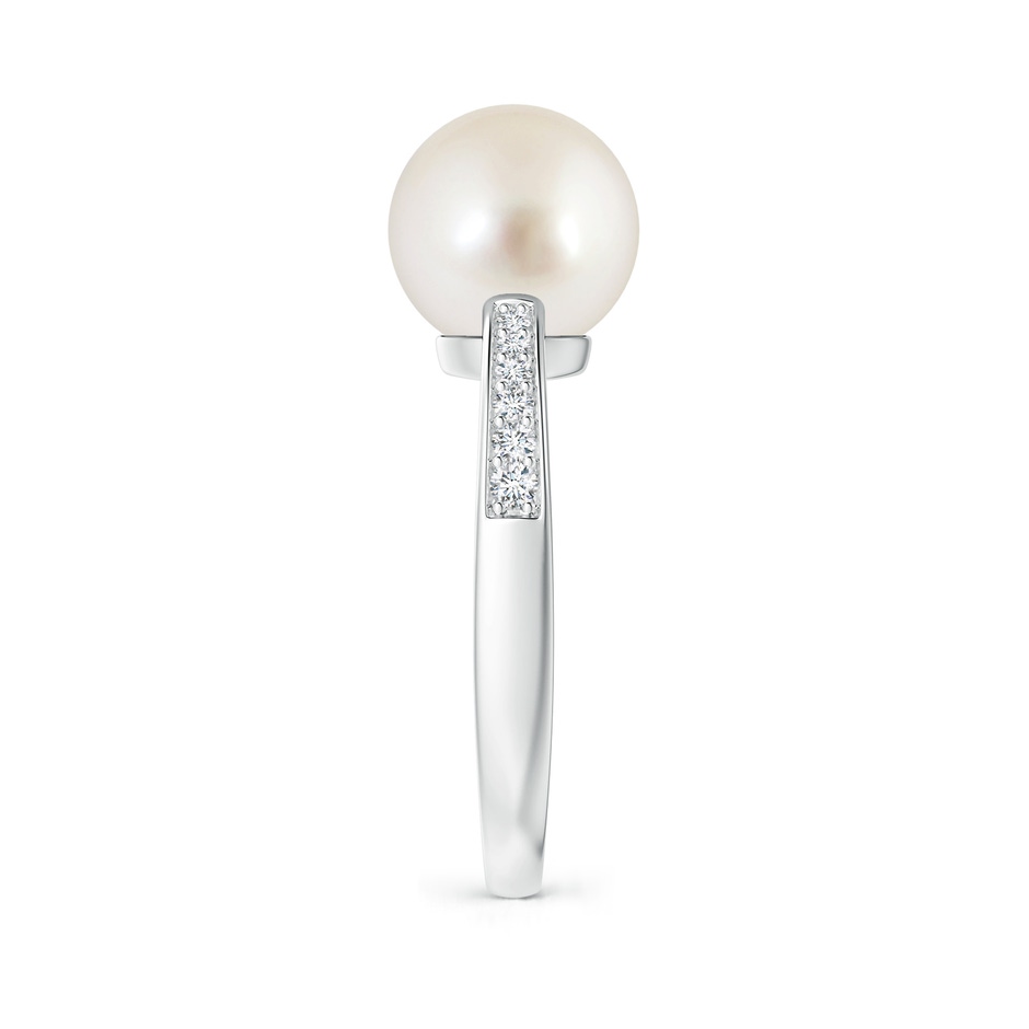 9mm AAAA South Sea Pearl Reverse Tapered Shank Ring in White Gold side 299
