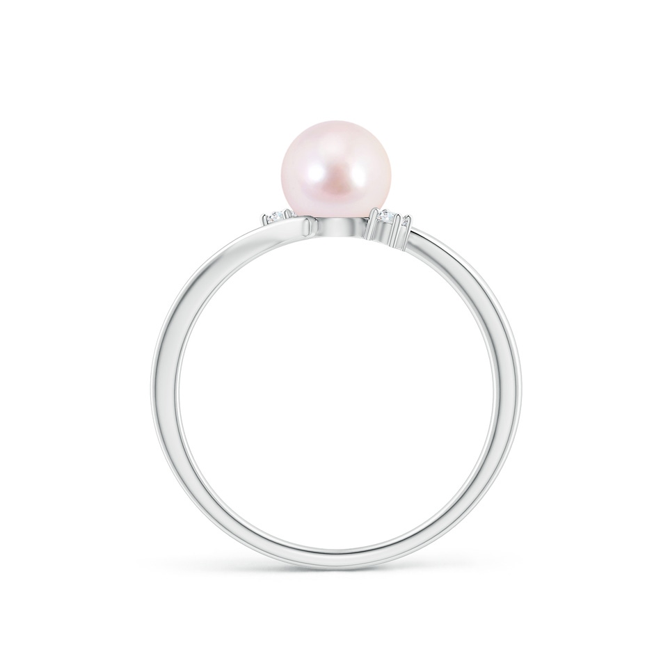 6mm AAAA Japanese Akoya Pearl Bypass Engagement Ring in P950 Platinum side 1