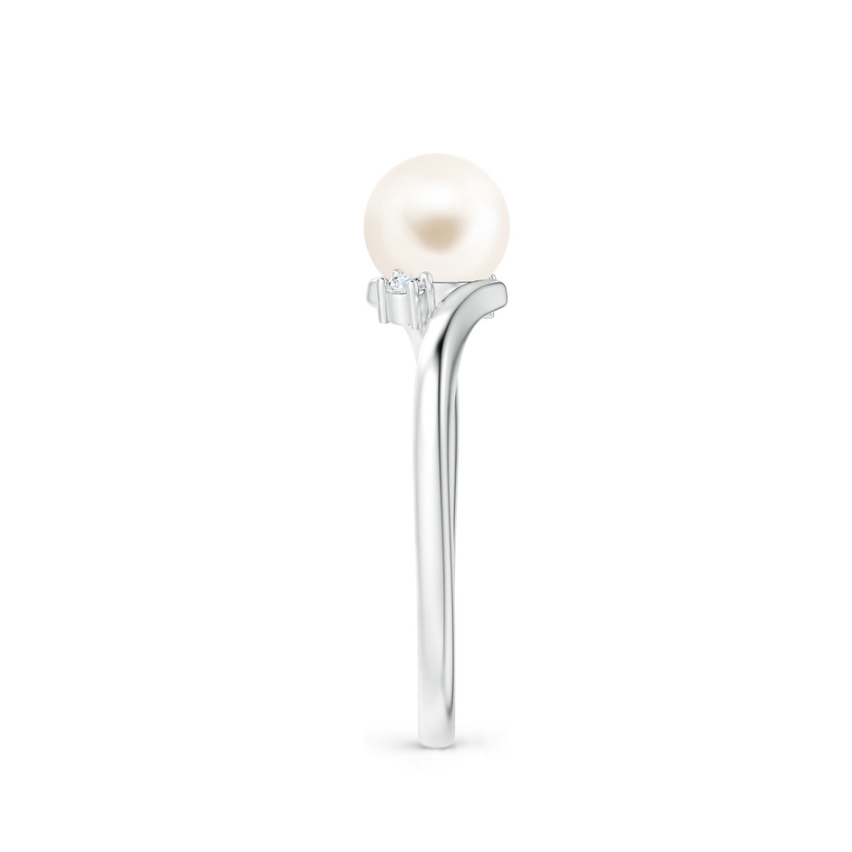 6mm AAA Freshwater Pearl Bypass Engagement Ring in P950 Platinum side 2