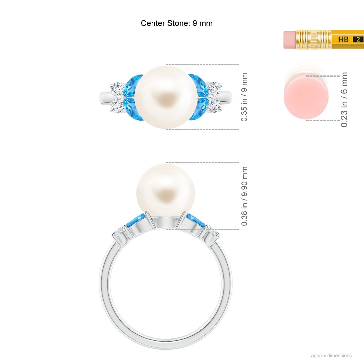 AAA / 6.11 CT / 14 KT White Gold