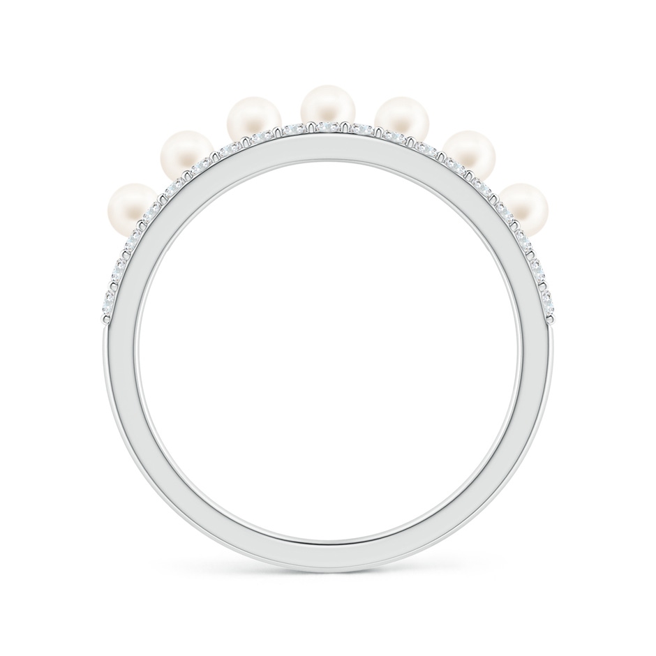 2.5mm AA Classic Seven Freshwater Pearl Band with Diamonds in White Gold side 1