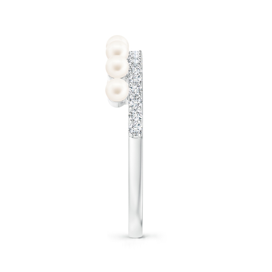 2.5mm AA Classic Seven Freshwater Pearl Band with Diamonds in White Gold side 2