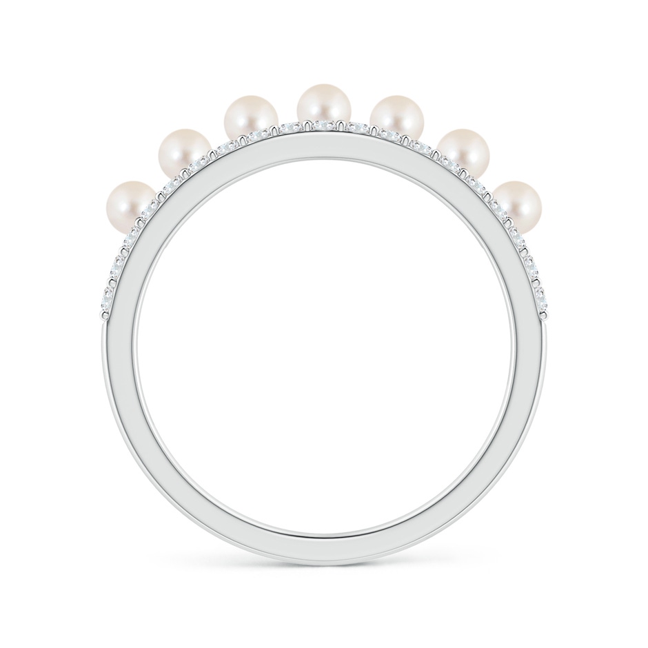 2.5mm AAAA Classic Seven Freshwater Pearl Band with Diamonds in White Gold side 1