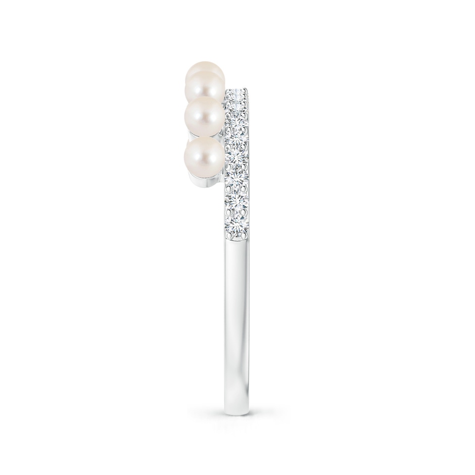 2.5mm AAAA Classic Seven Freshwater Pearl Band with Diamonds in White Gold side 2