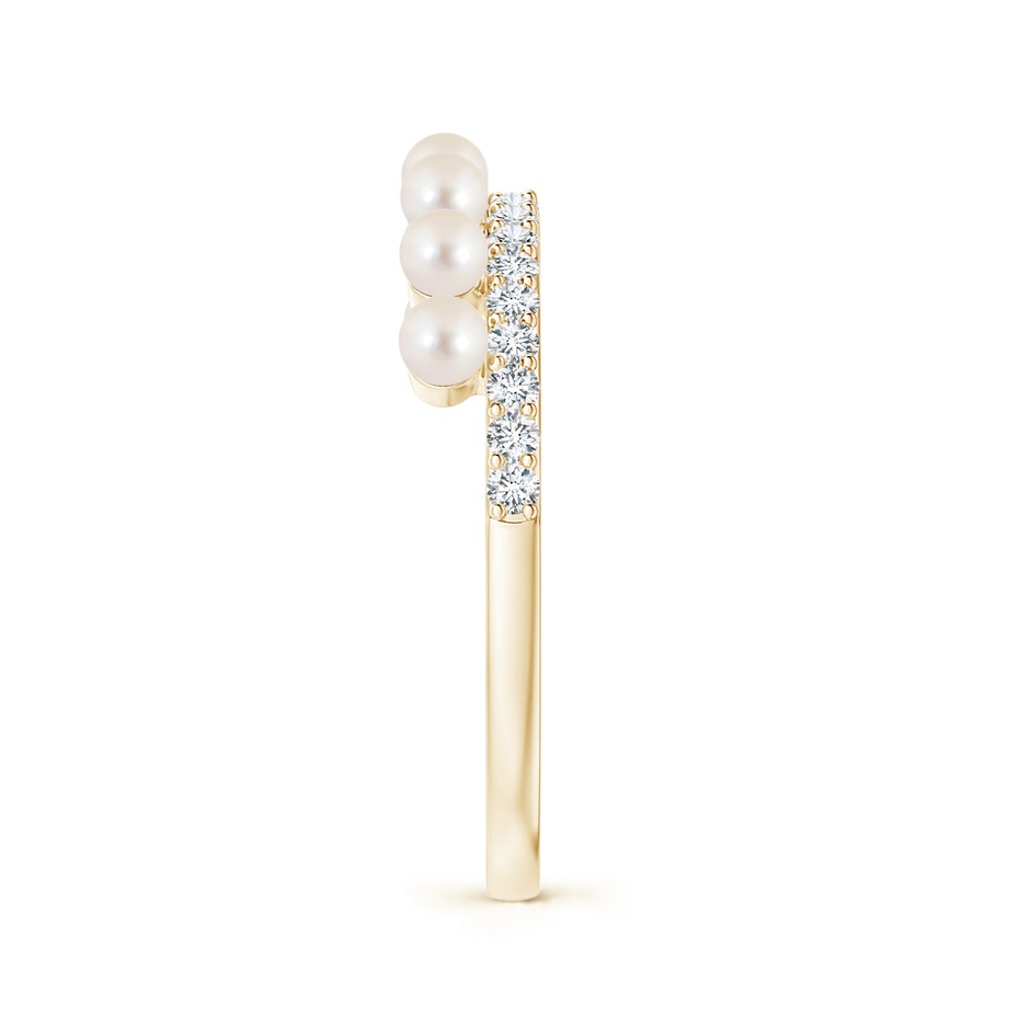 2.5mm AAAA Classic Seven Freshwater Pearl Band with Diamonds in Yellow Gold side 2