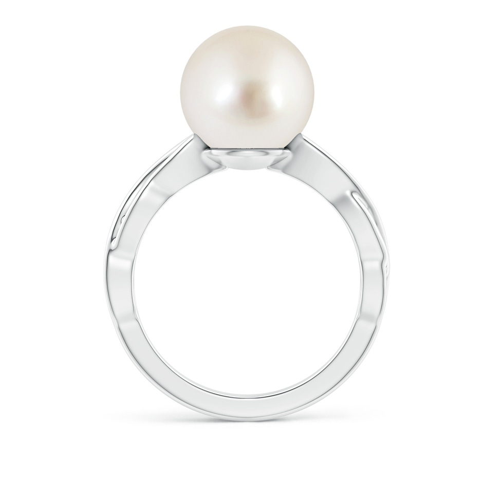 10mm AAAA South Sea Pearl Interlaced Shank Engagement Ring in P950 Platinum Side 1