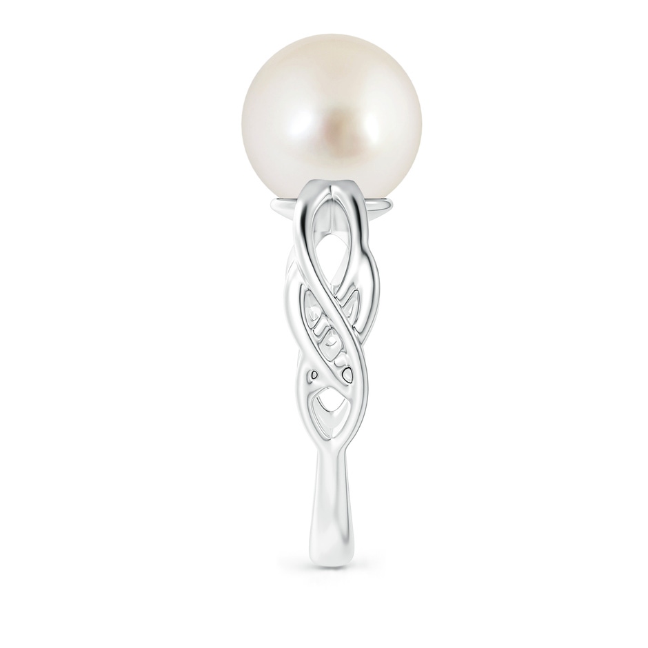 10mm AAAA South Sea Pearl Interlaced Shank Engagement Ring in P950 Platinum Side 2