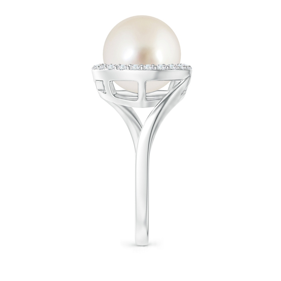 10mm AAAA South Sea Pearl & Diamond Halo Bypass Ring in P950 Platinum side 2