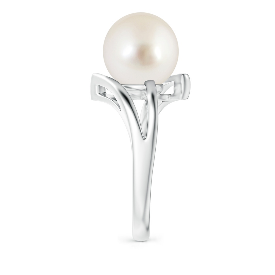 10mm AAAA Solitaire South Sea Pearl Bypass Split Shank Ring in White Gold side 2