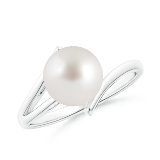 8mm AAA Solitaire South Sea Pearl Bypass Split Shank Ring in P950 Platinum