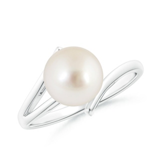 8mm AAAA Solitaire South Sea Pearl Bypass Split Shank Ring in P950 Platinum