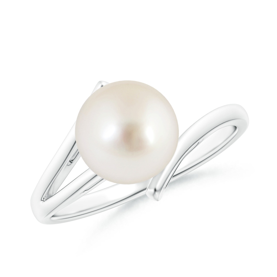 8mm AAAA Solitaire South Sea Pearl Bypass Split Shank Ring in P950 Platinum 